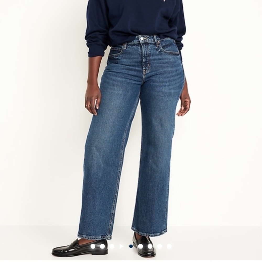 Old Navy Extra High-Waisted Wide Leg Jeans Sz 6 Tall